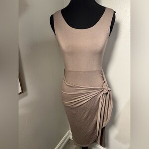 Final Touch Asymmetrical Tan Dress